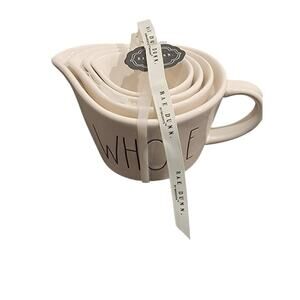 New Rae Dunn Artisan Measuring Cups Set White Ceramic